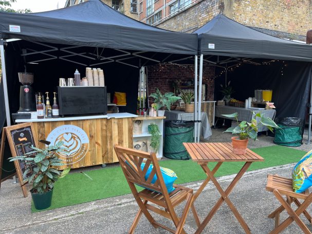 Our mobile bar set up on location.